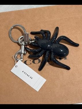 Coach Large Black Spider Keychain Charm